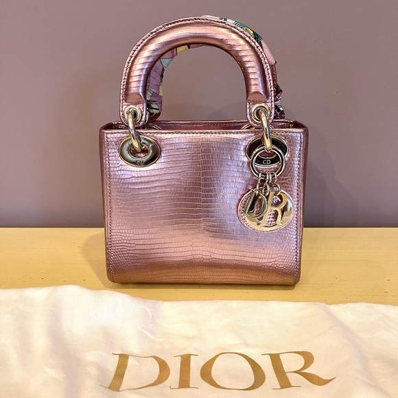 lizard mini lady dior